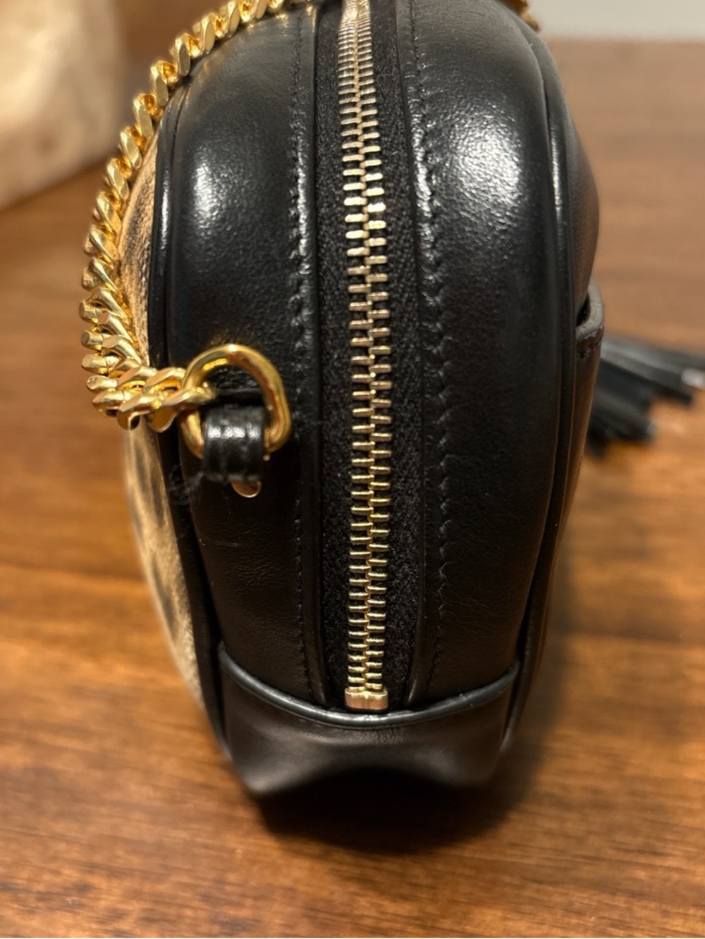 Saint Laurent Leopard Camera Bag in Brown, Black & Gold - Picture 5 of 5